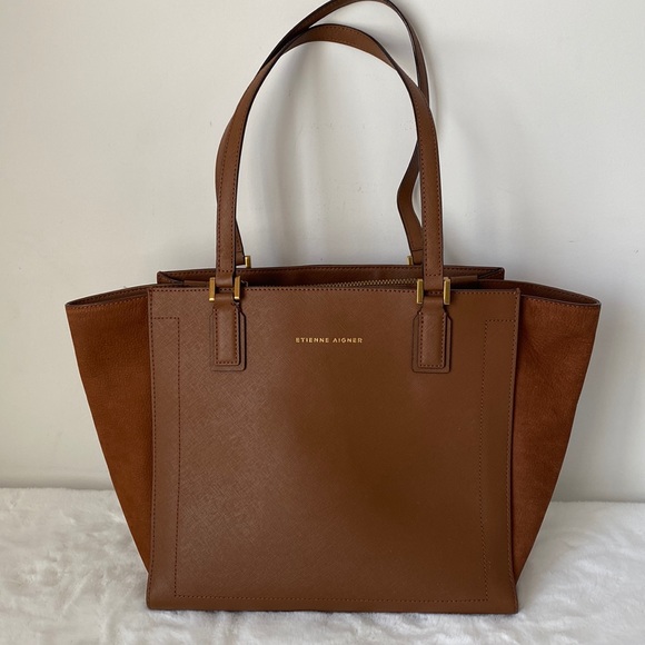 Etienne Aigner Handbags - Etienne Aigner Tan Large Leather Tote